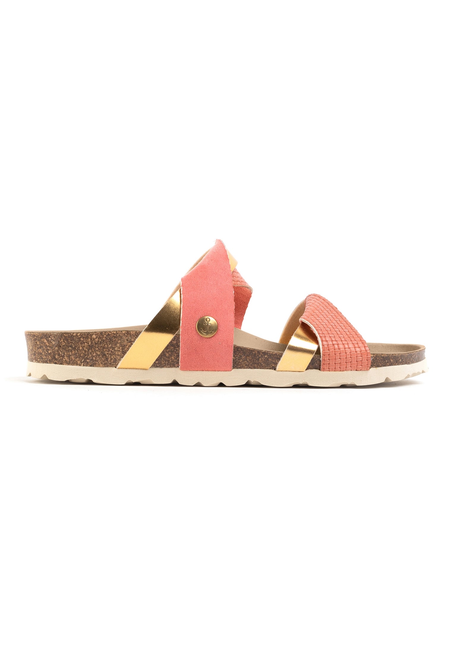 Biarritz Pink and Gold 2-Strap Sandals