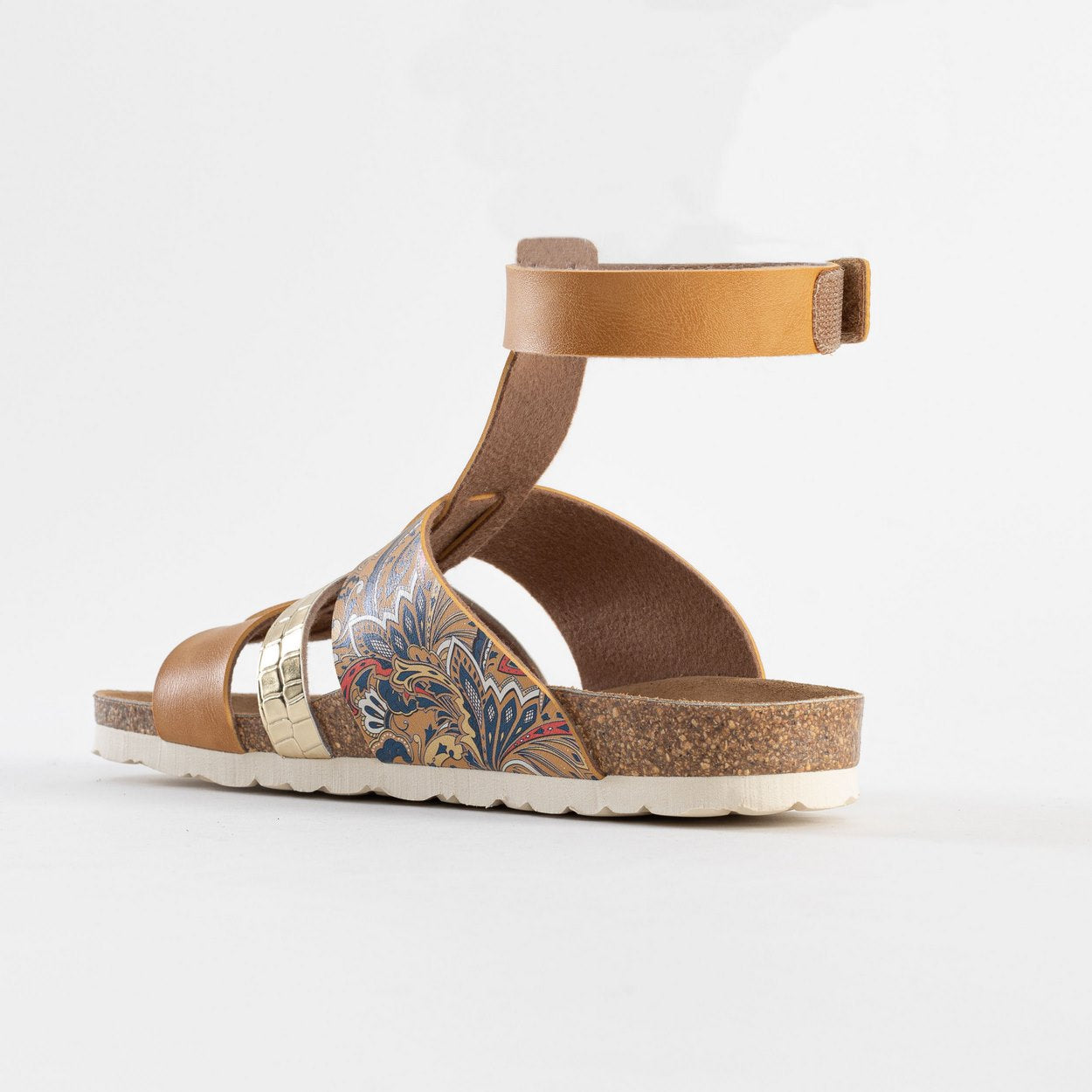 Morello Camel and Sand Multi-Strap Sandals