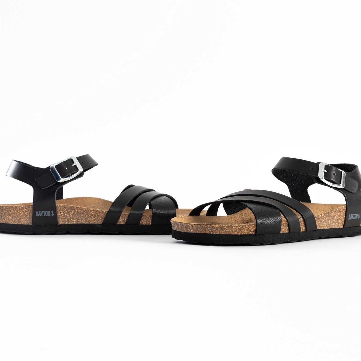 Denia Black Multi-Strap Sandals