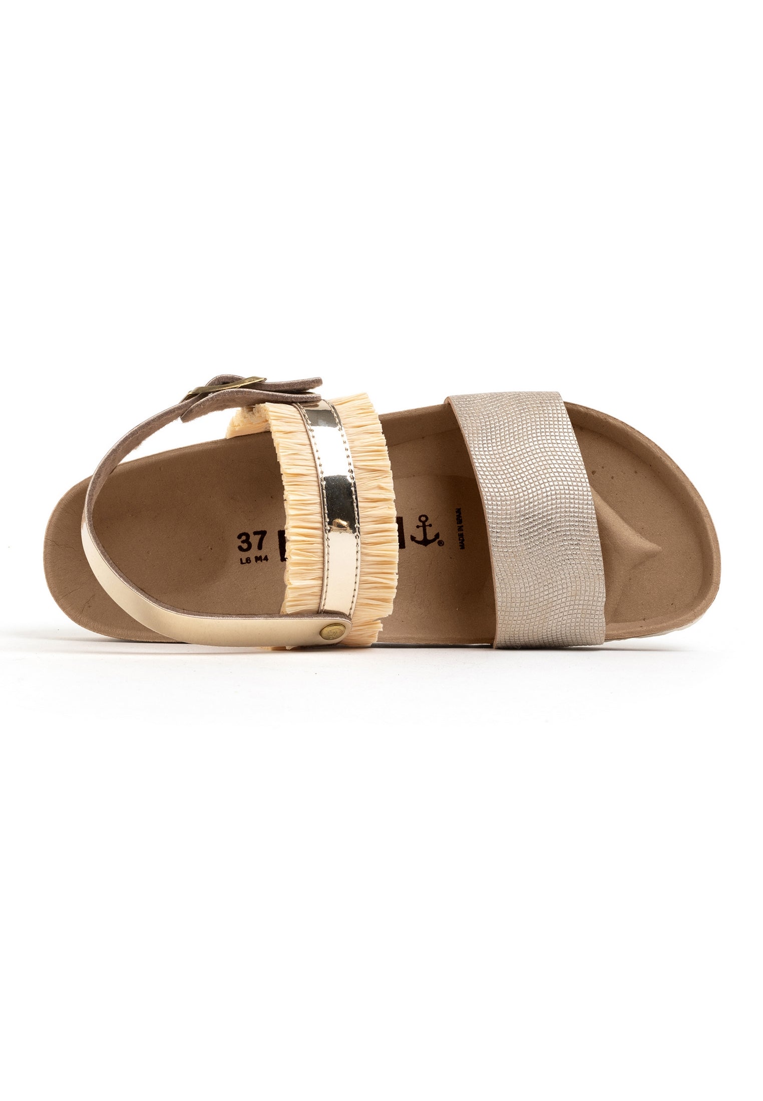 Romane Rafia Beige Multi-Strap Sandals