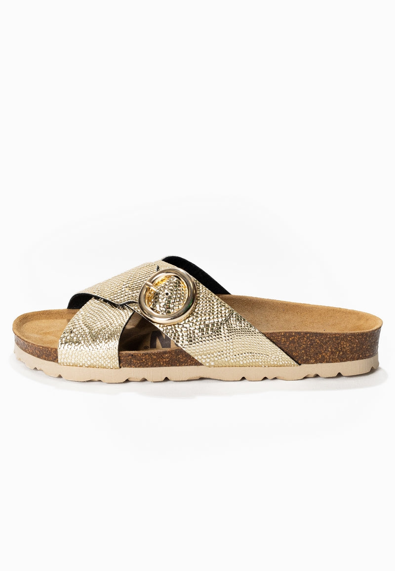 Dushan Gold 2 Strap Sandals