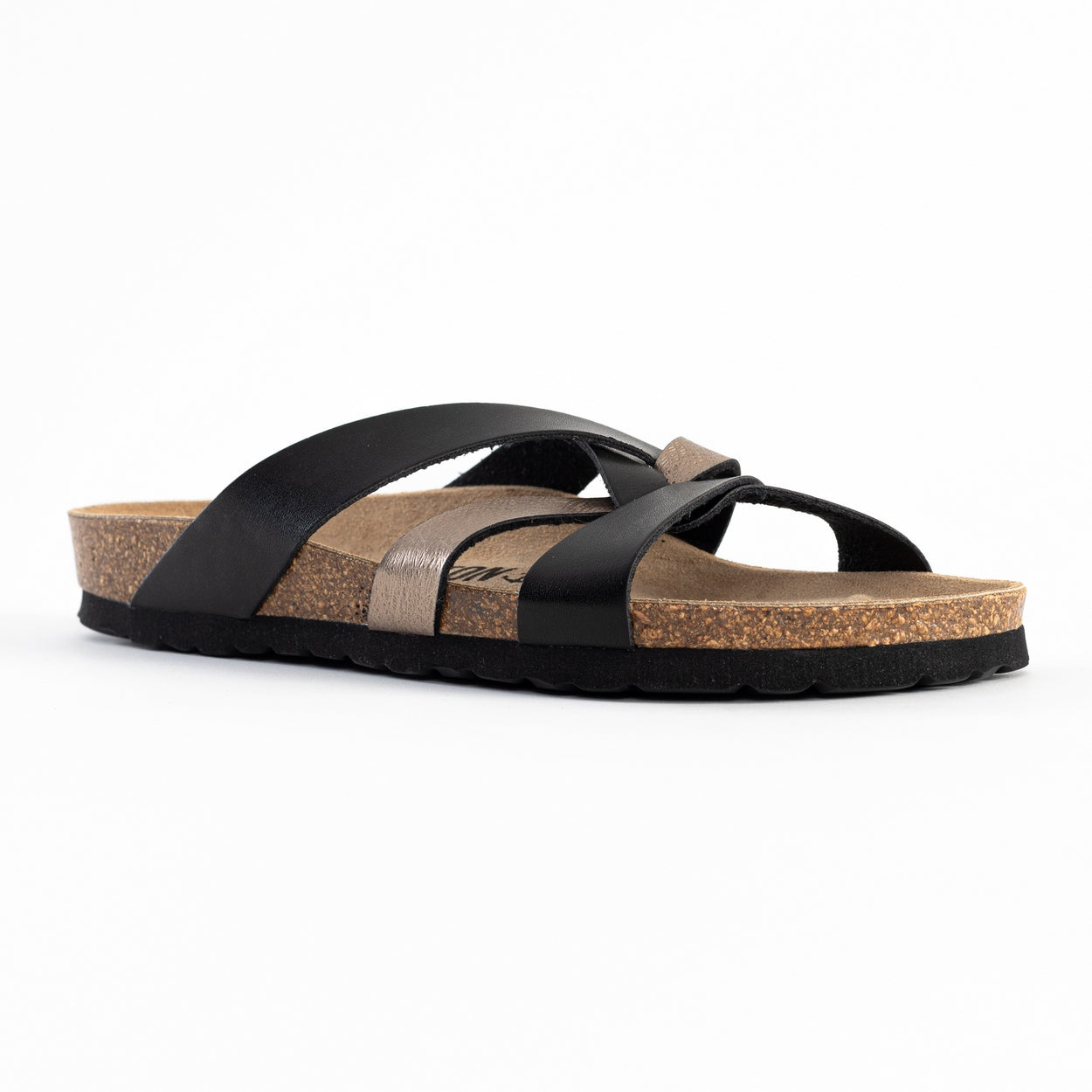 Santander Black and Mocha Multi-Strap Sandals