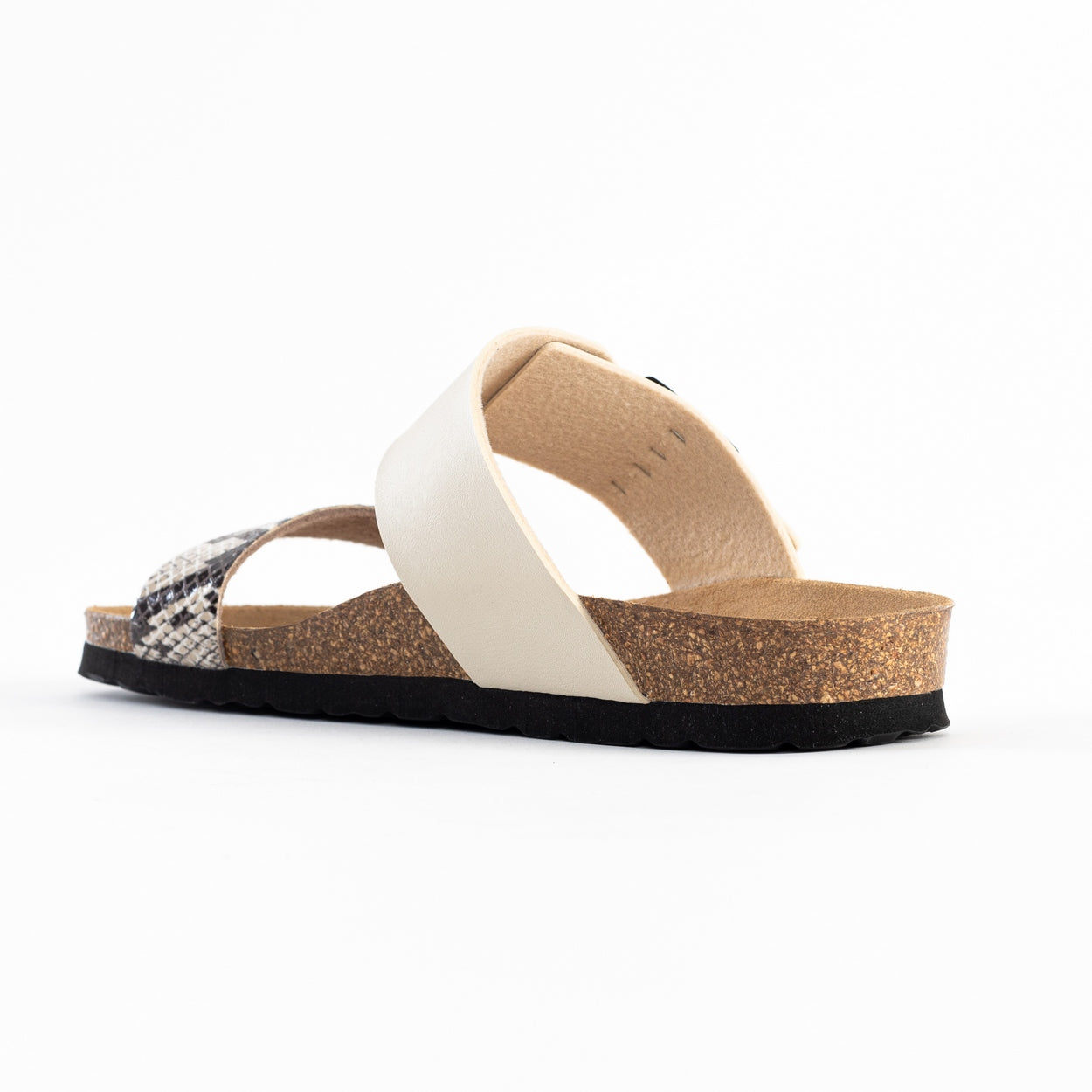 Valencia Beige and Python 2-Strap Sandals