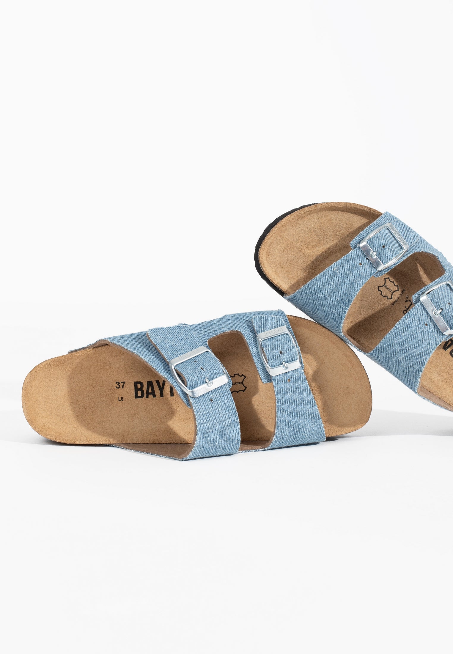 Space Light Blue Denim Platform Sandals