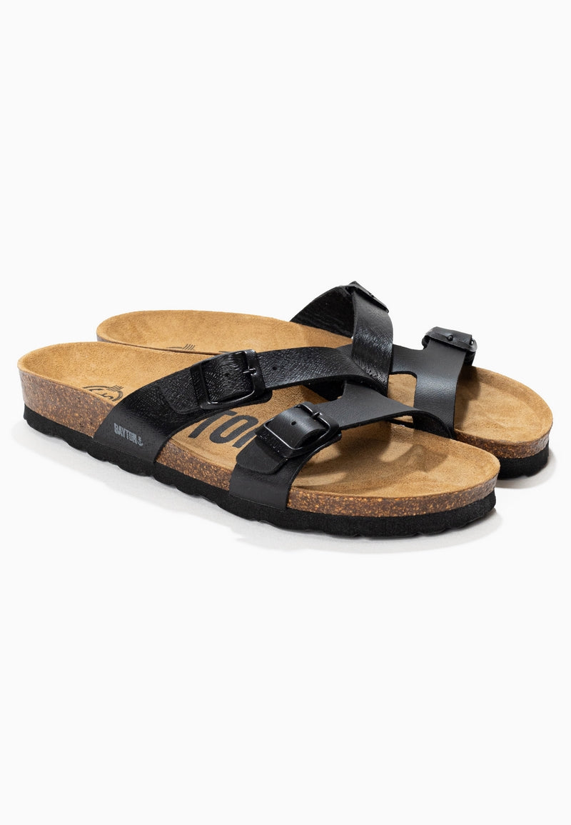 Cleo Black 2 Strap Sandals