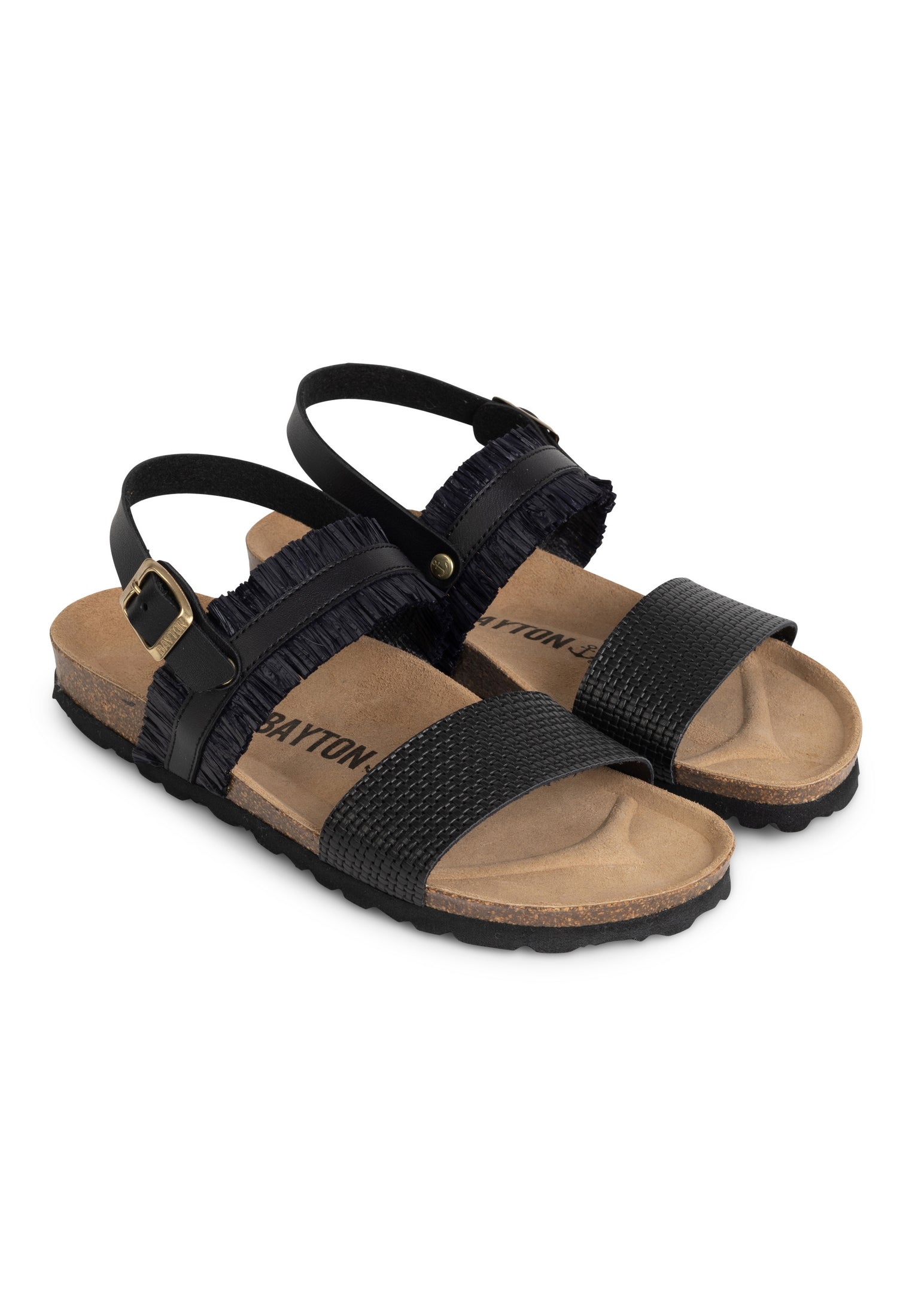 Romane Black Multi-Strap Sandals