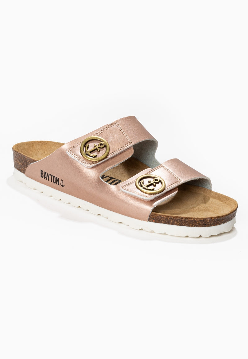 Anatol Rose Gold 2 Strap Sandals