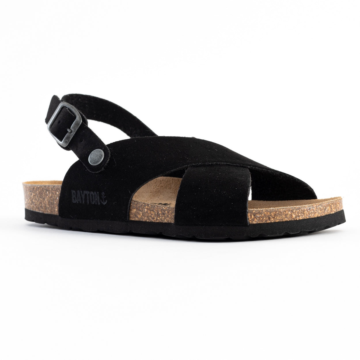 Black Tweed Multi-Strap Sandals