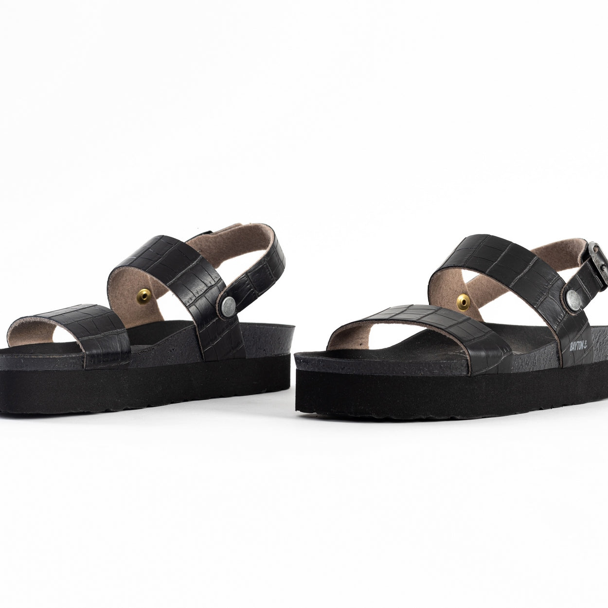 Almeria Black Platform Sandals