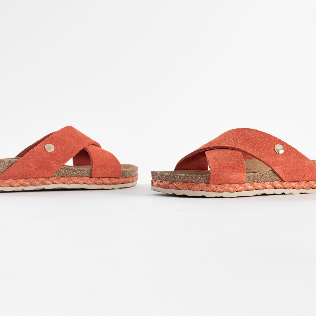 Burgos Coral Suede Leather 2 Strap Sandals