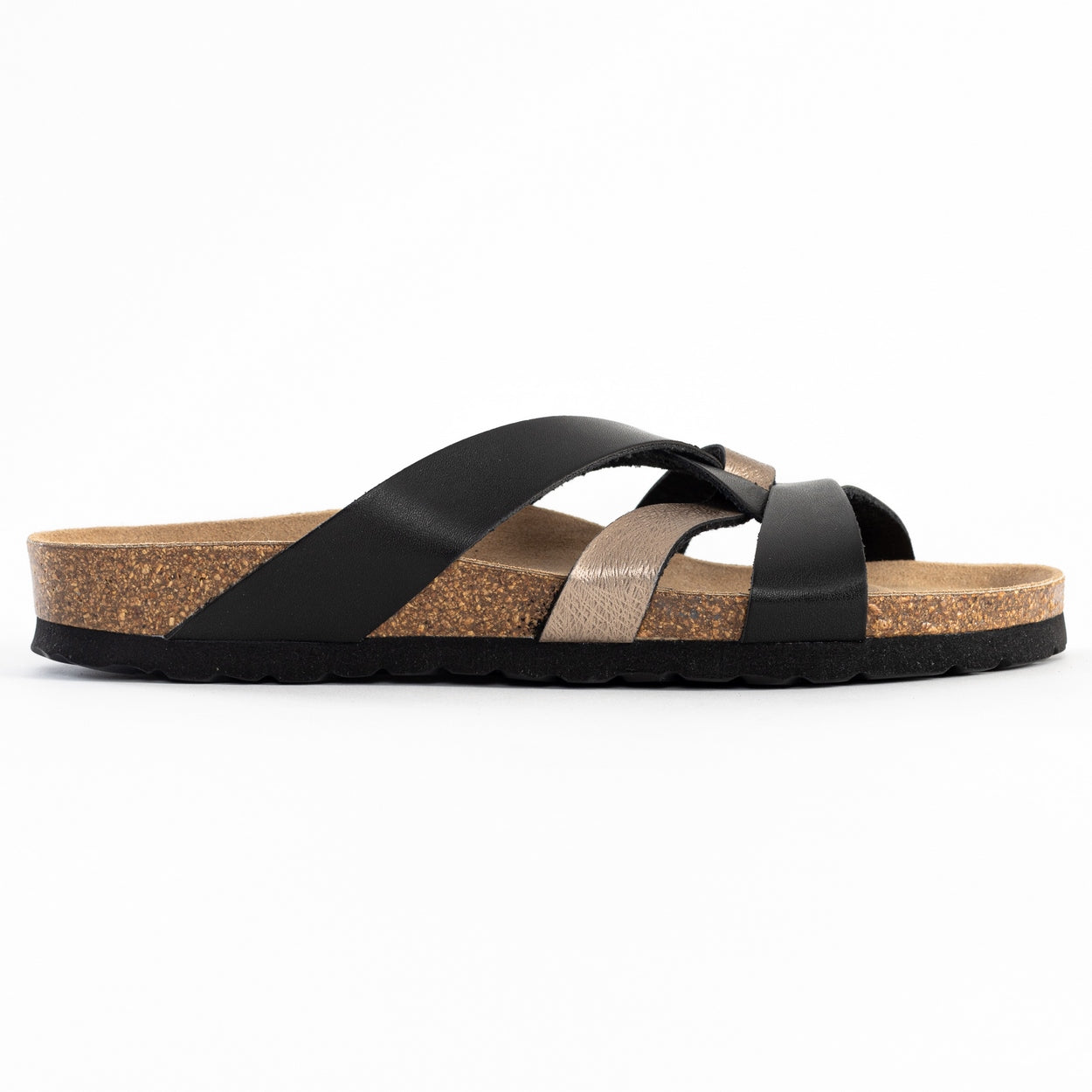 Santander Black and Mocha Multi-Strap Sandals