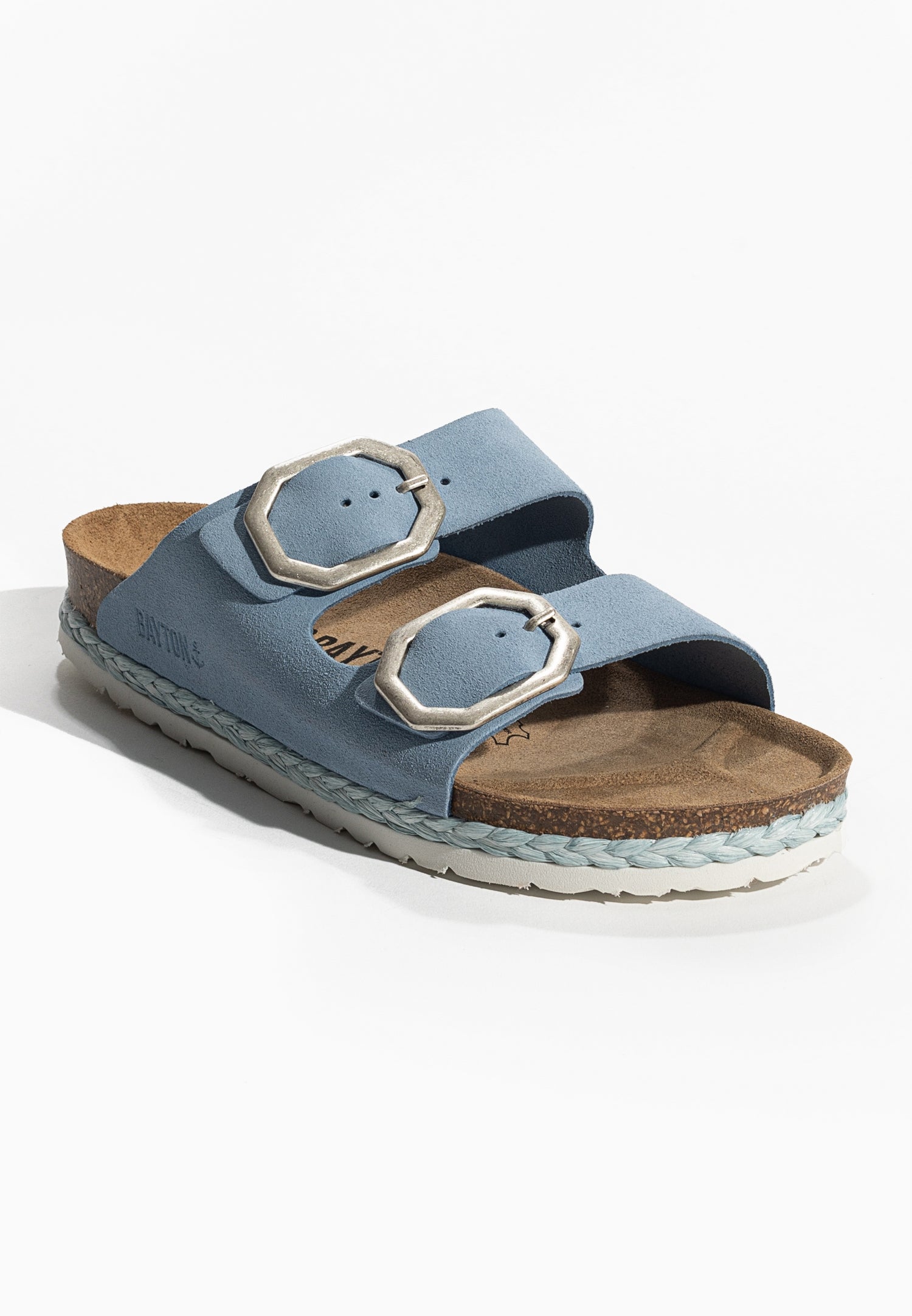 Benalla 2 Straps Sandals in Sky Blue Suede Leather