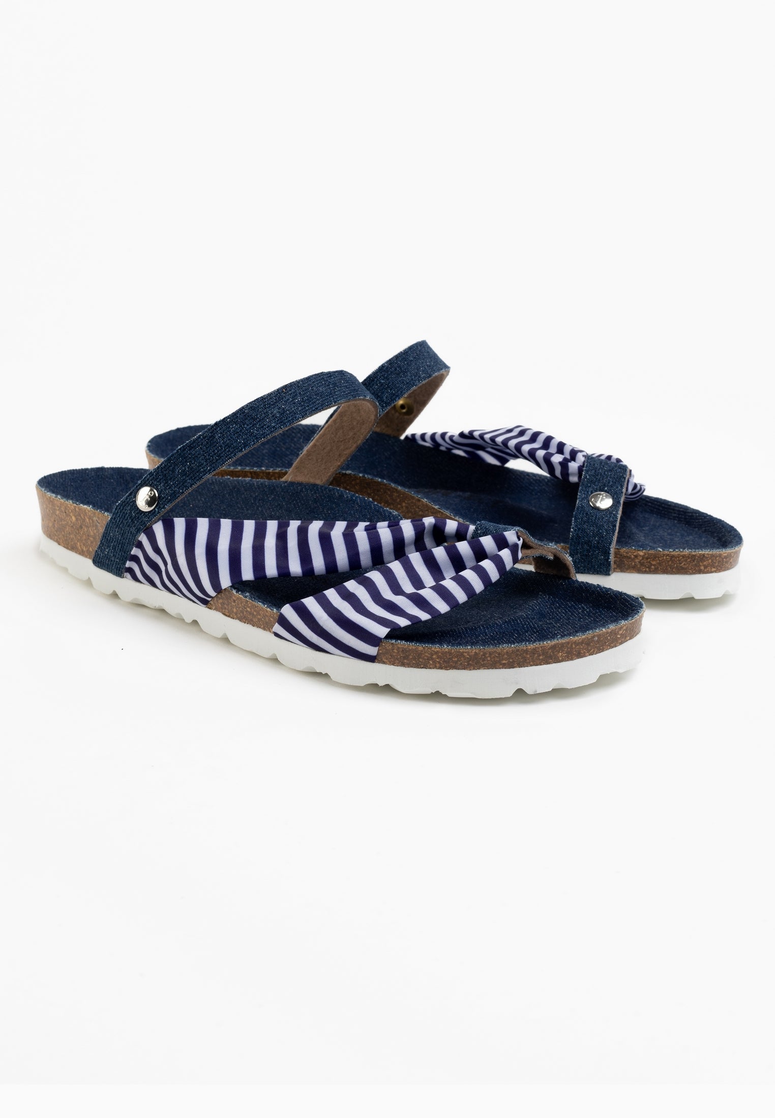 Sandalias Figueira Multinovias Denim Y Blanco