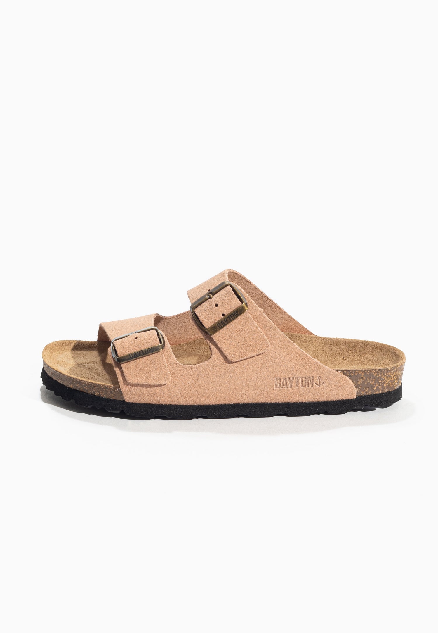 Tracy Peach Suede Leather 2 Strap Sandals