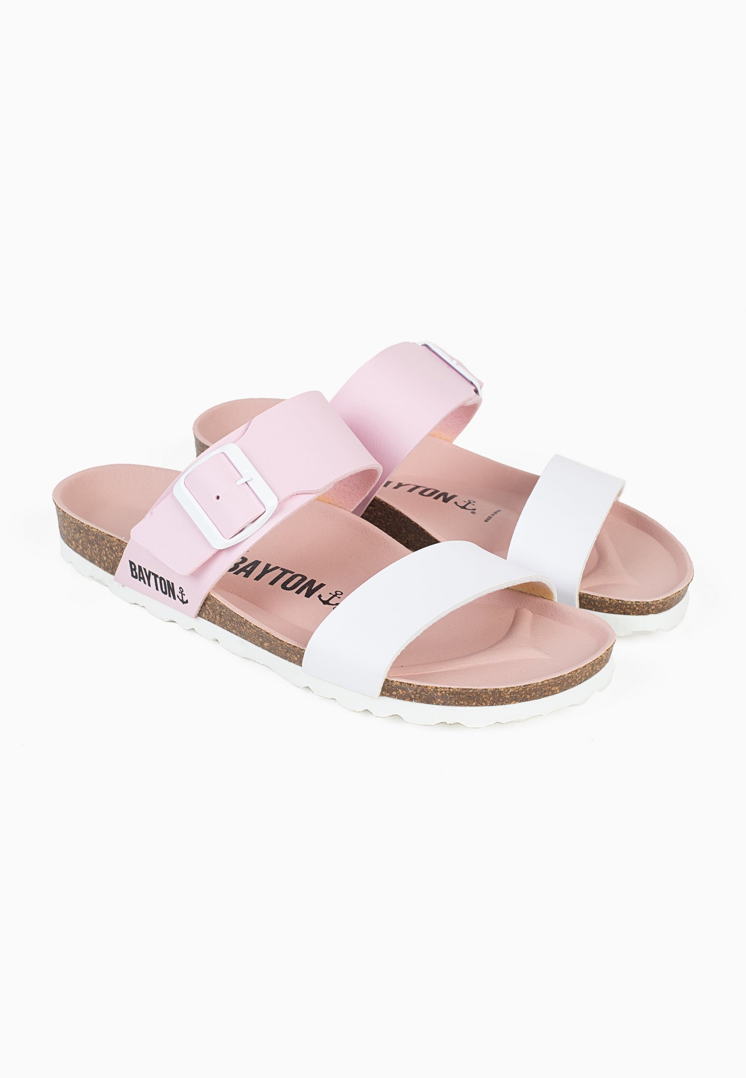 Sandalias con 2 tiras Valence en blanco y rosa pálido