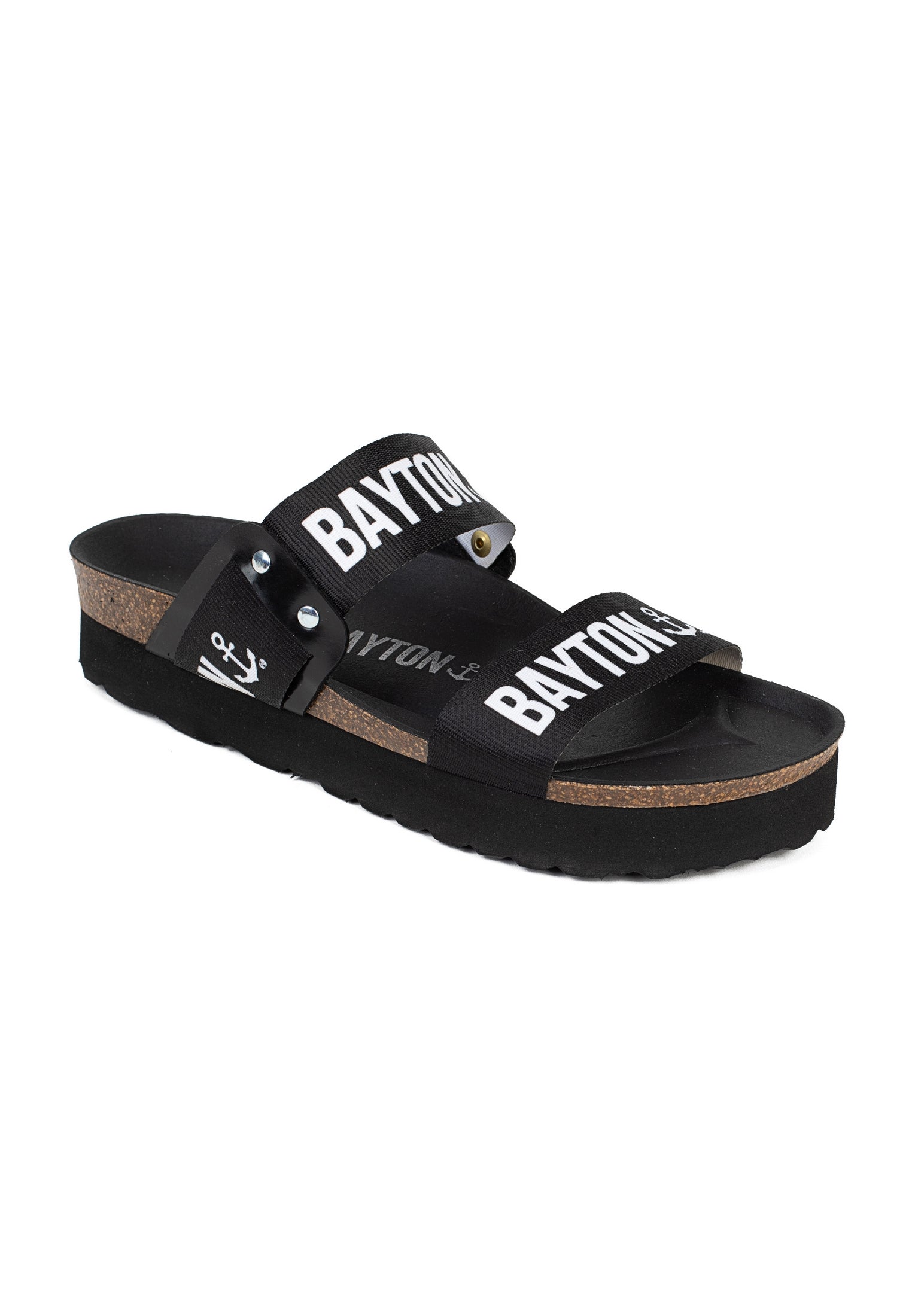 Solar 2 Straps Black Platform Sandals