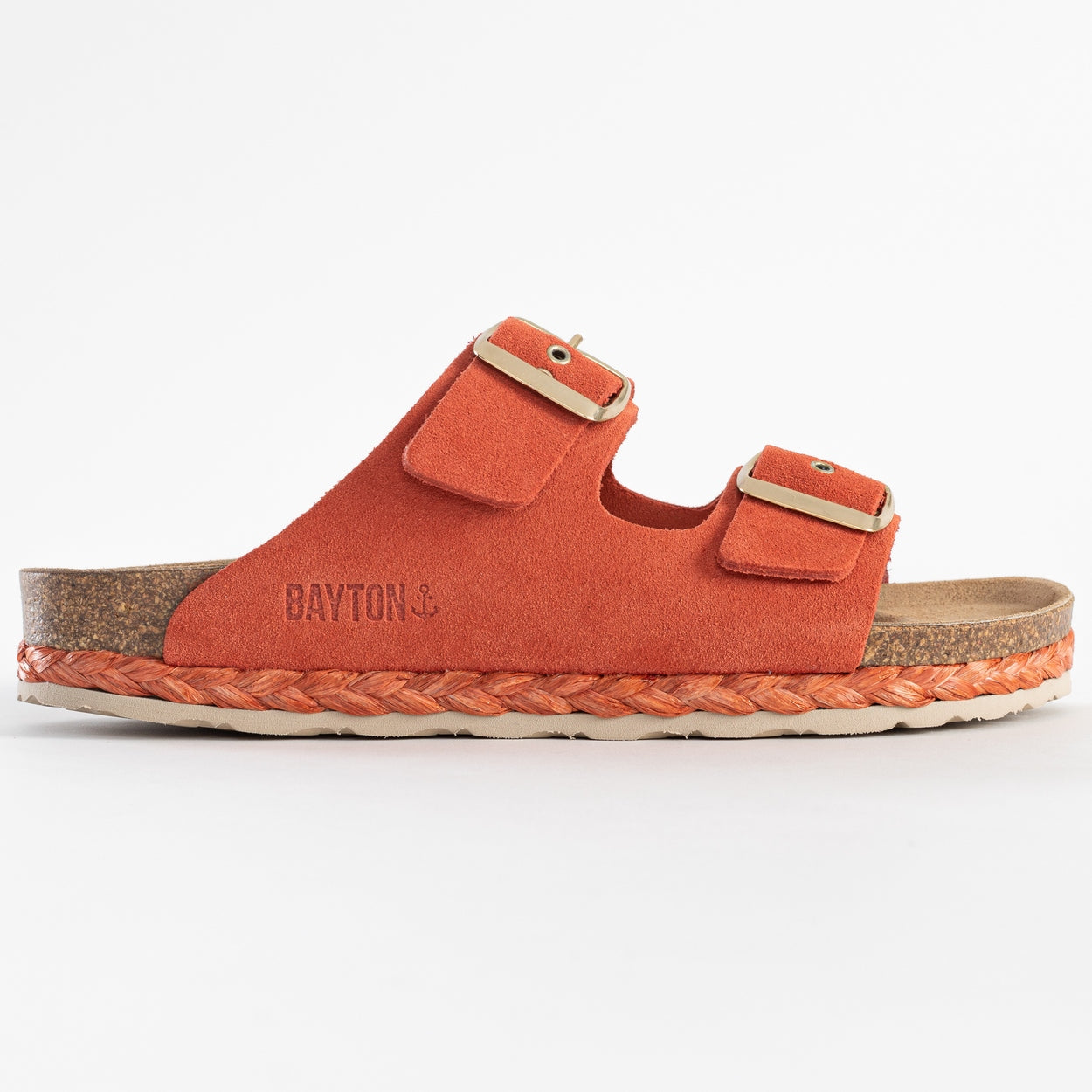 Atlas Coral Suede Leather 2 Strap Sandals