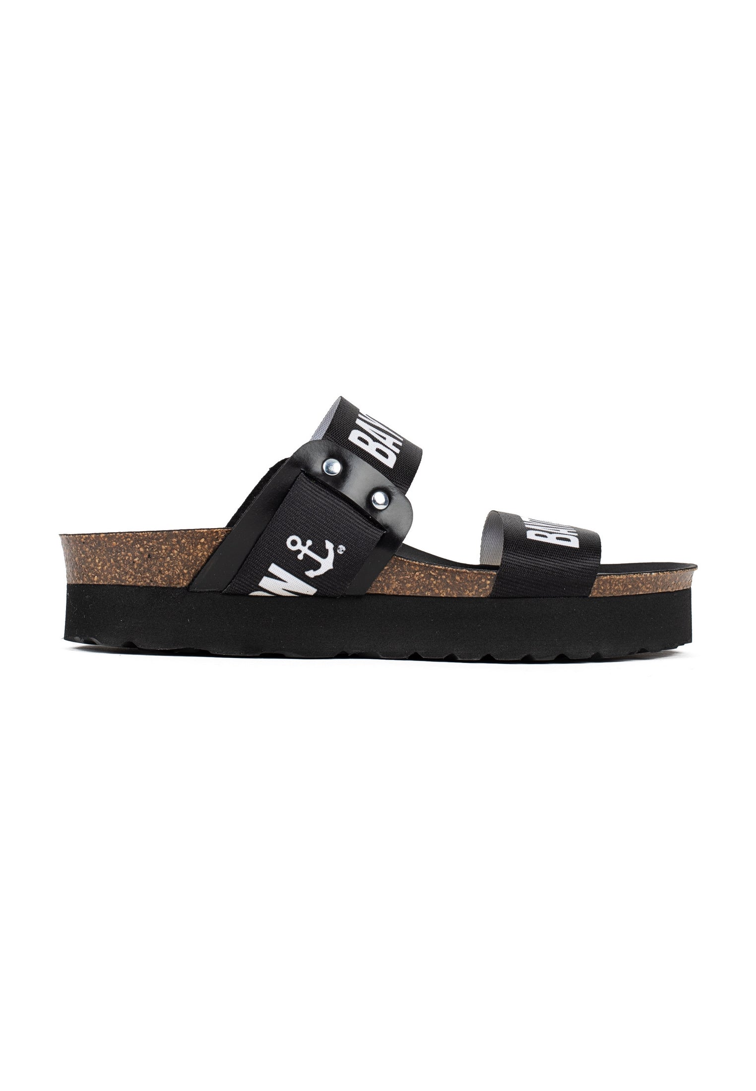 Solar 2 Straps Black Platform Sandals