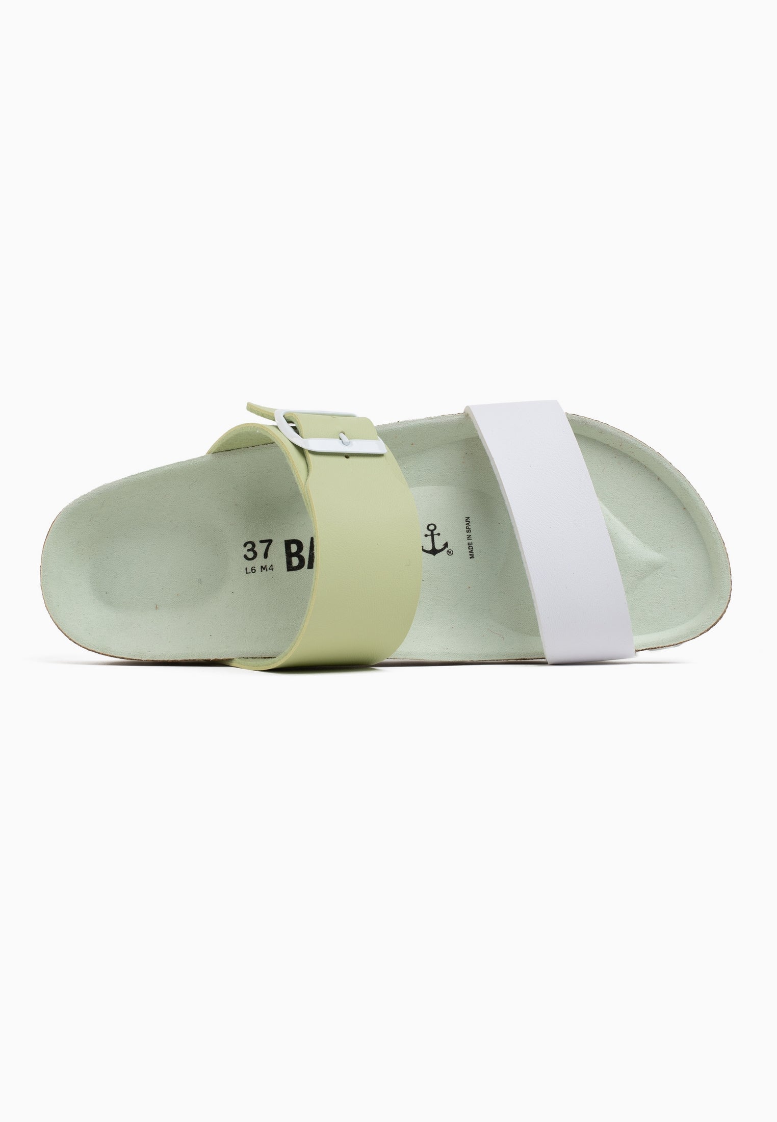 Pale Green and White Valence 2 Strap Sandals