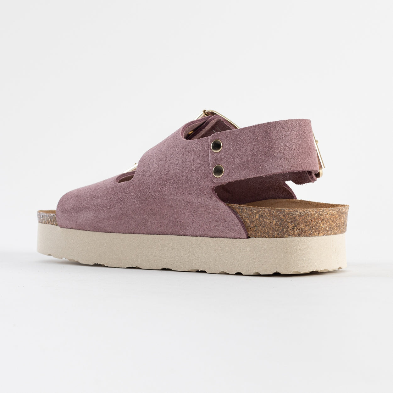 Rosa Old Pink Suede Leather Platform Sandals