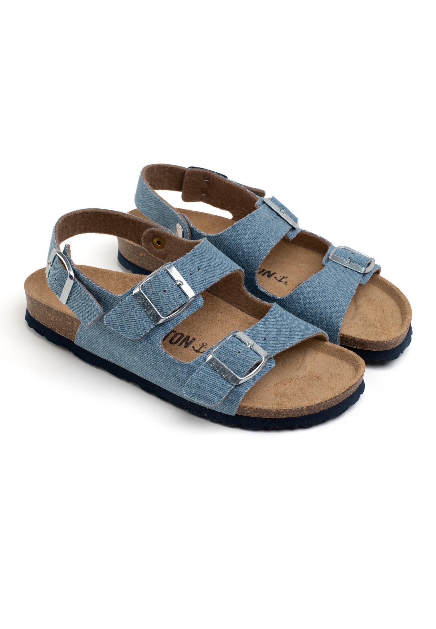 Sandalias vaqueras azul claro con múltiples tiras Achille