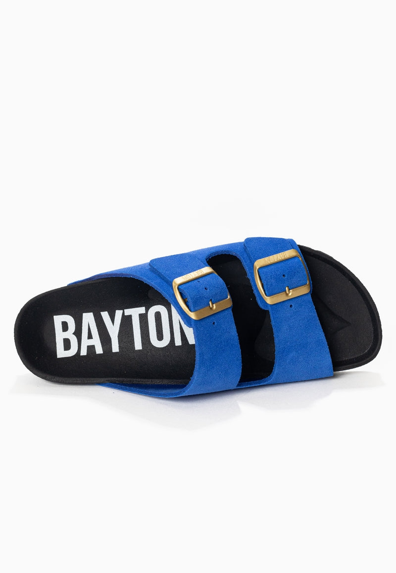 Atlas Blue Suede Leather 2 Strap Sandals