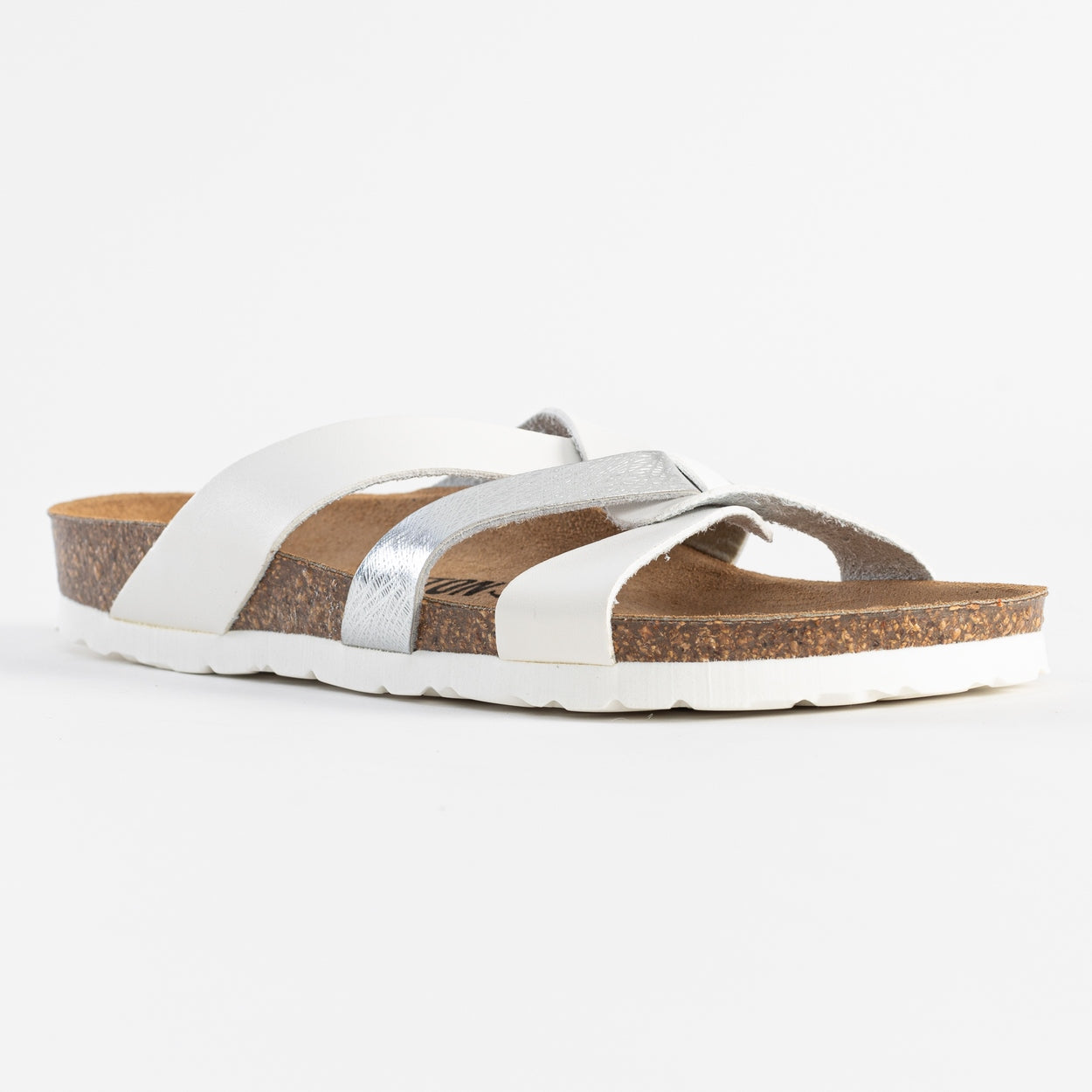 Santander White and Silver Multi-Strap Sandals