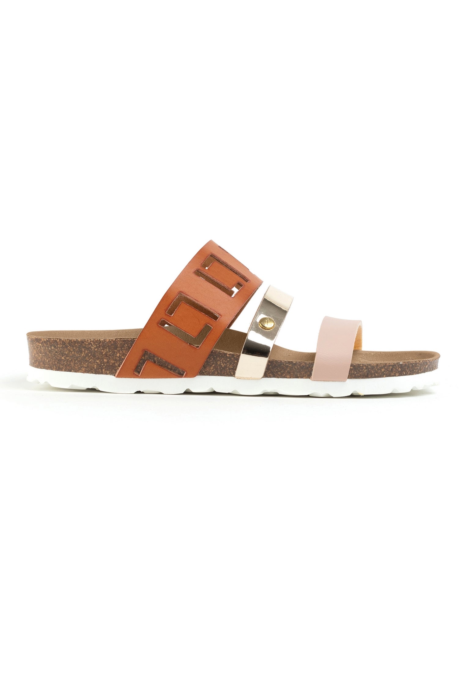 Galice Nude and Camel Multi-Strap Sandals