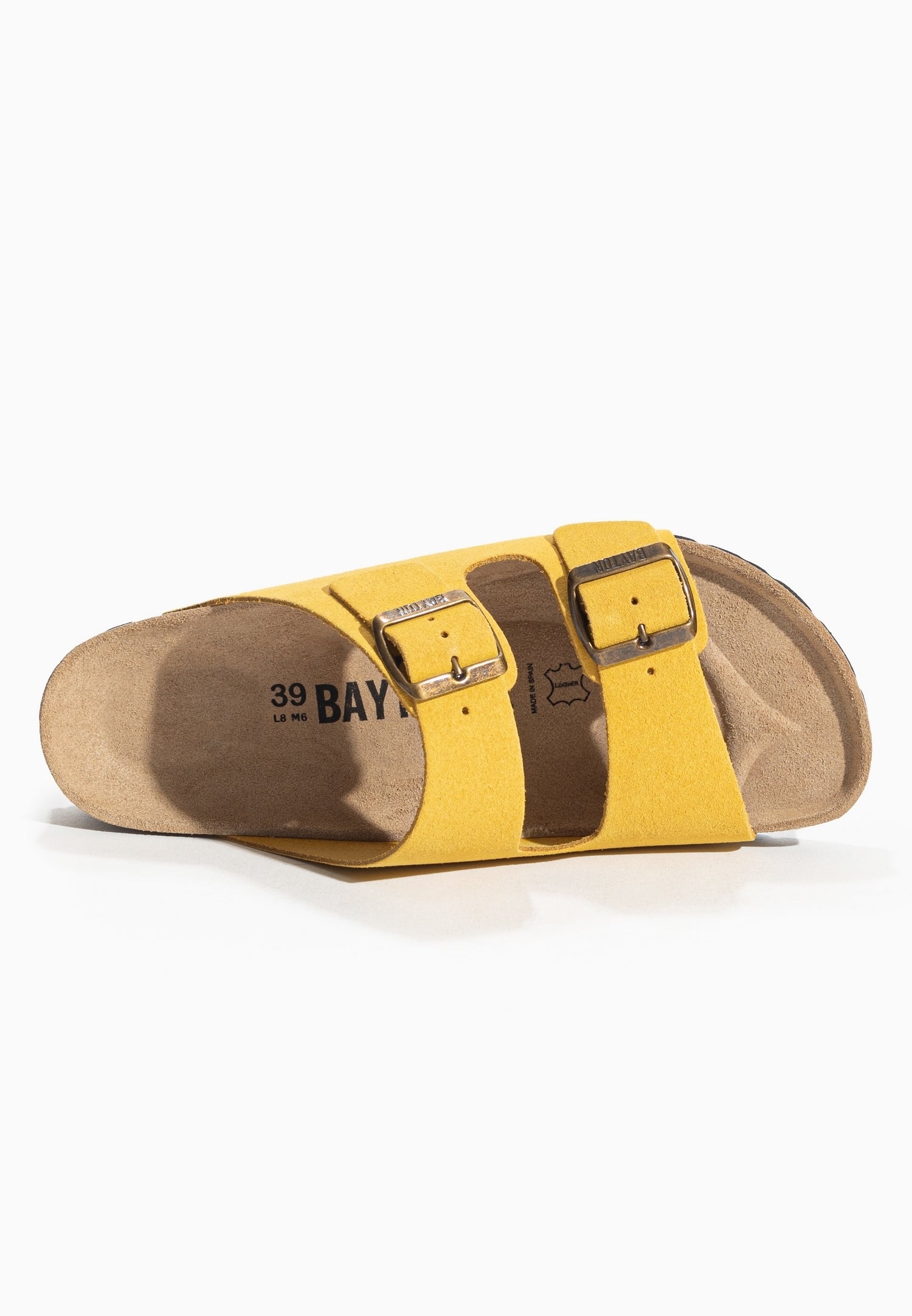 Tracy Yellow Suede Leather 2 Strap Sandals