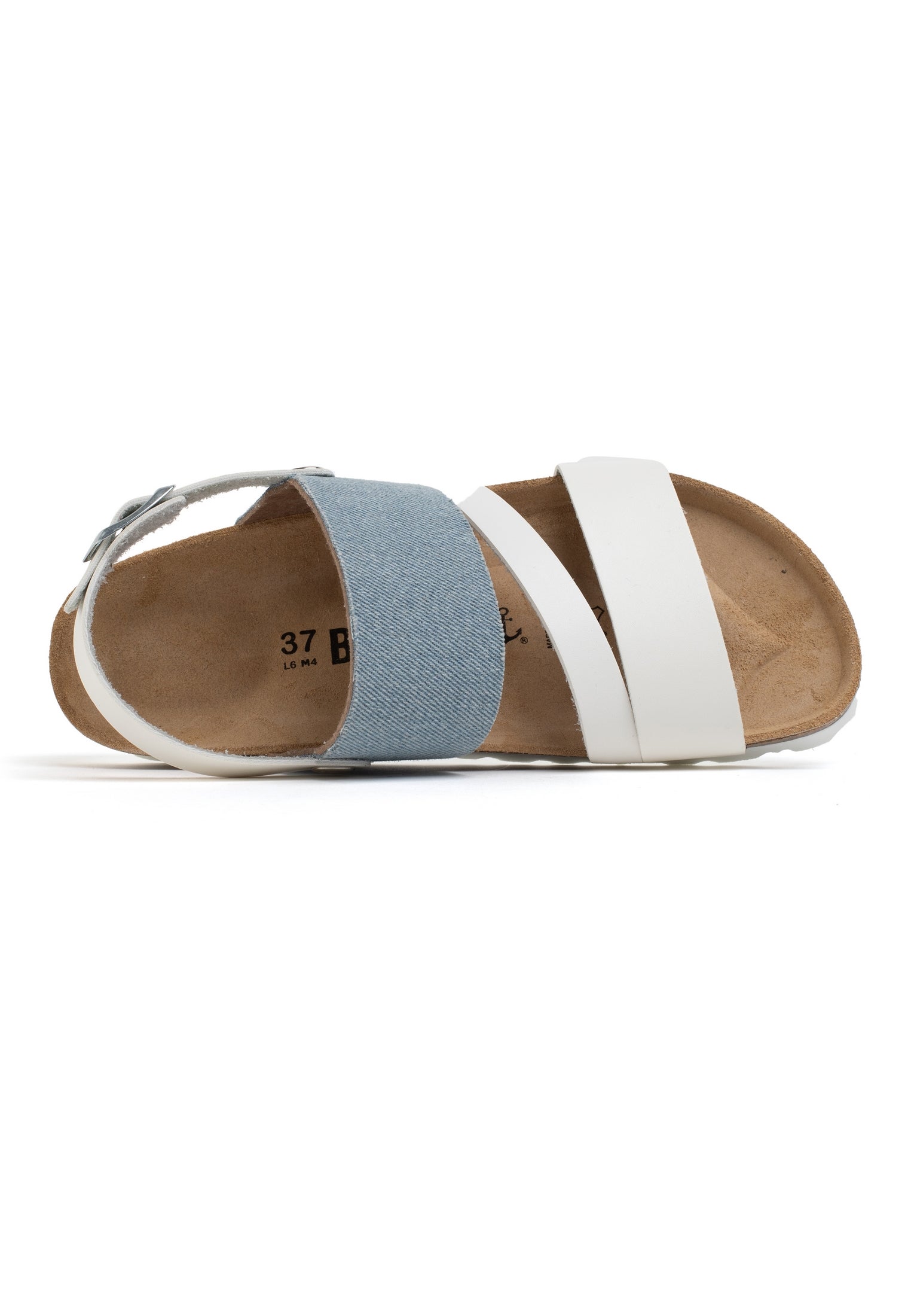 Sandales Vitoria Blanc Et Bleu Ciel Denim Multi-Brides