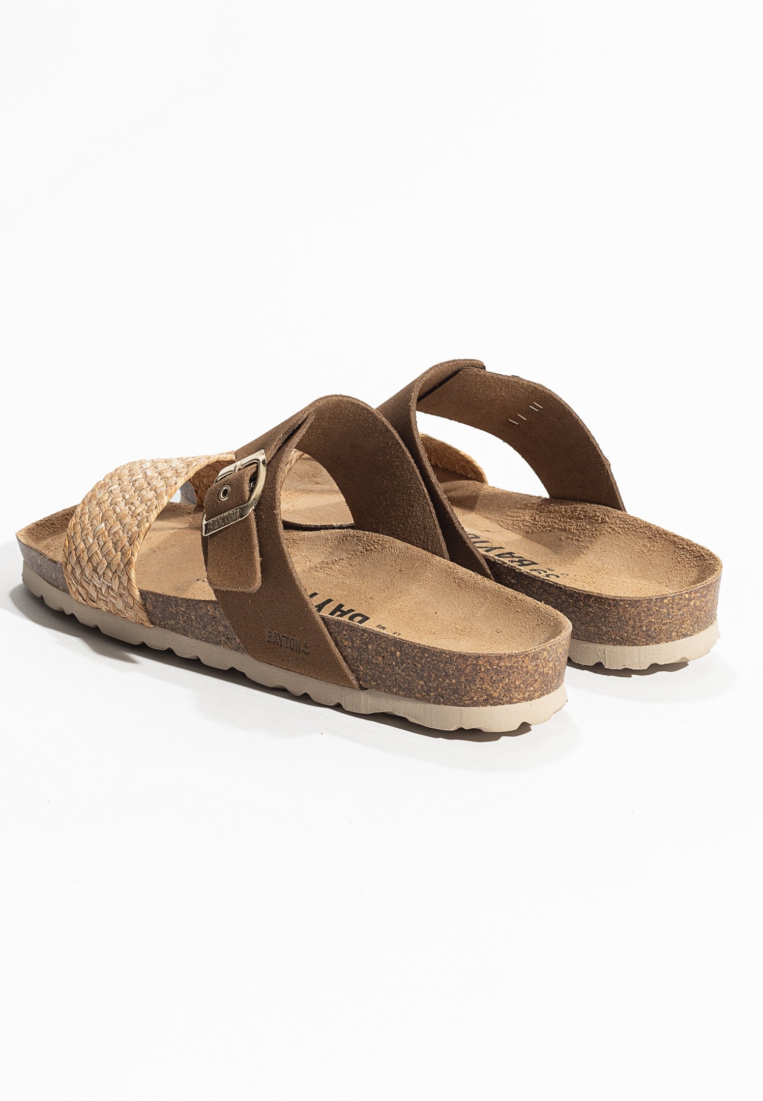 Sandales 2 Brides Carina Camel en Cuir Suédé