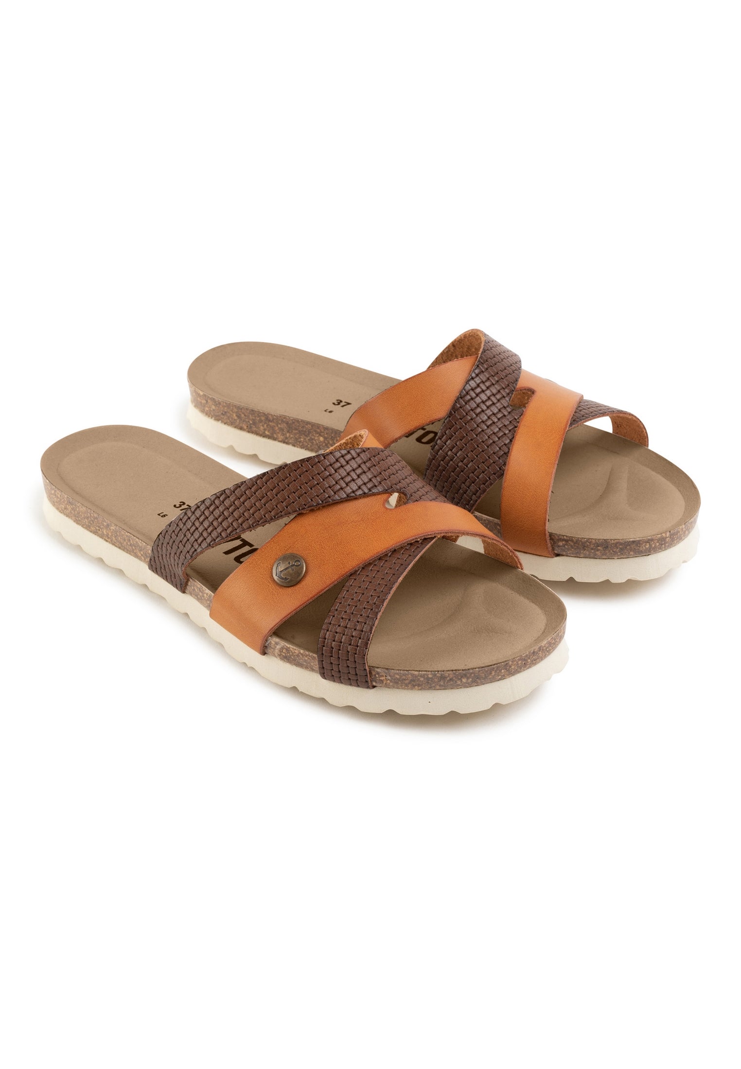 Brown and Camel Samoa Multi-Strap Sandals