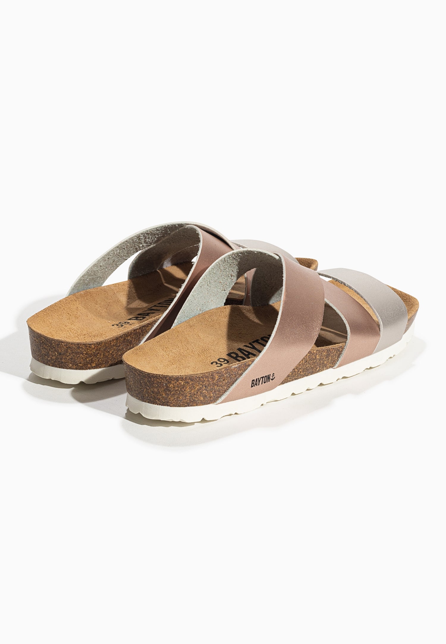 Seville Rose Gold and Silver Multi-Strap Sandals