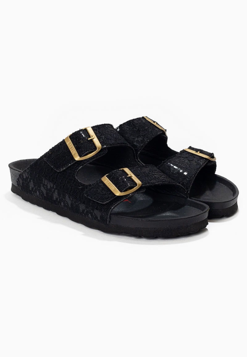 Atlas Black 2 Strap Sandals