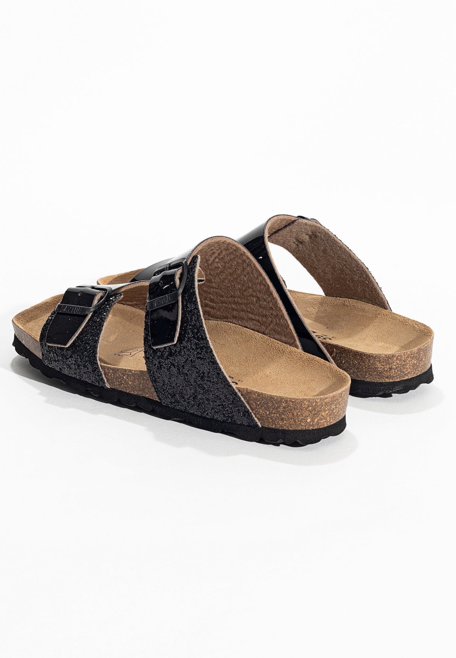 Sandalias Ilithyie Negro y purpurina