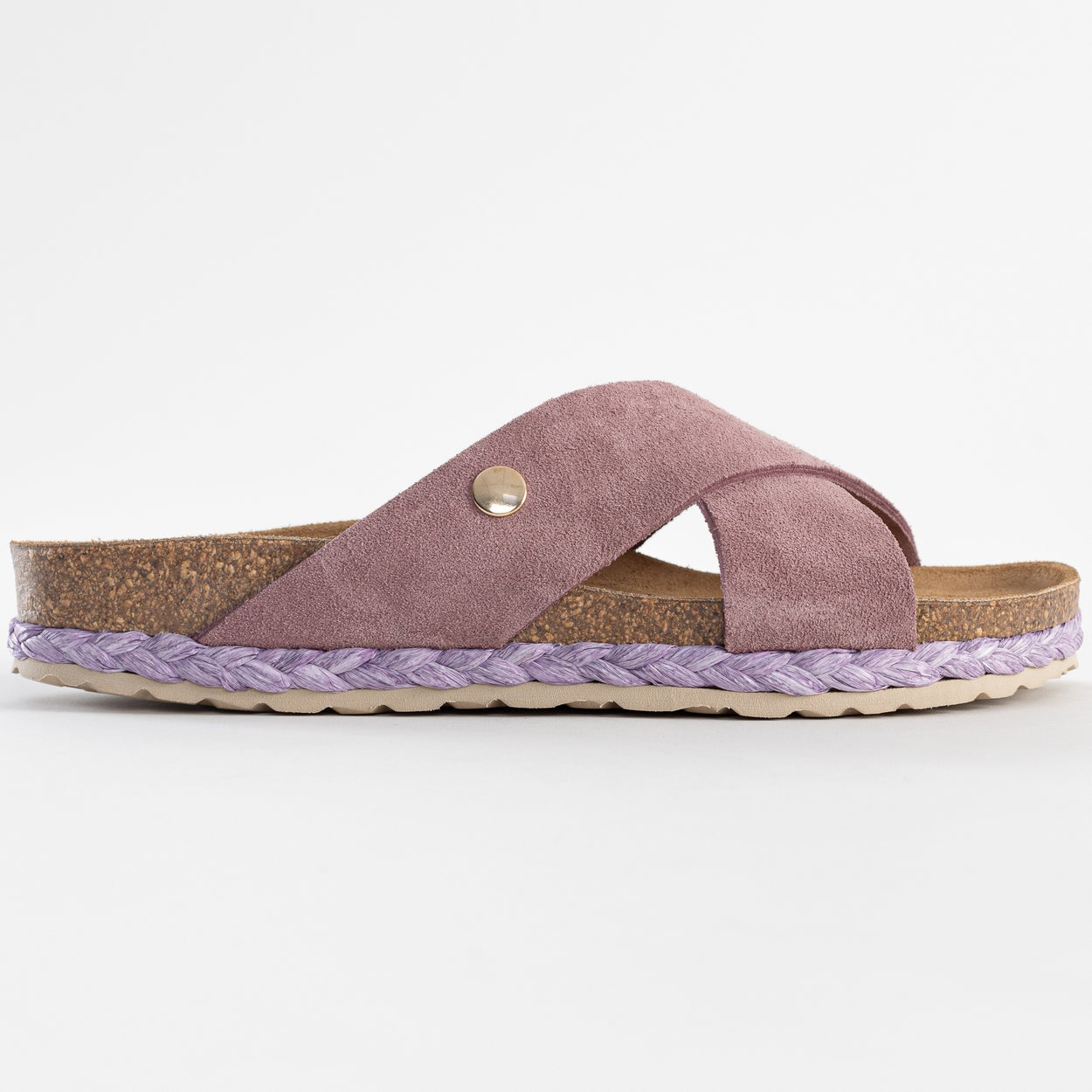 Burgos Old Pink Suede Leather 2 Strap Sandals