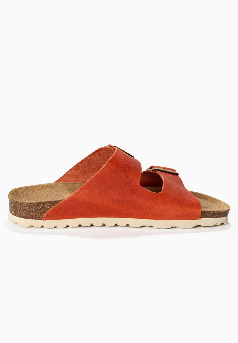 Sandales 2 Brides Atlas Orange 100% Cuir