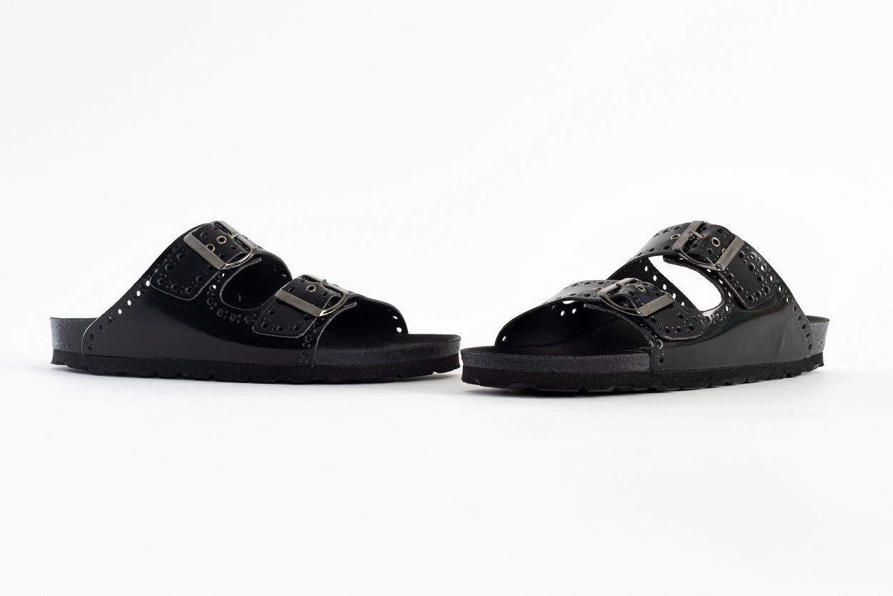 Atlas Black 2 Strap Sandals