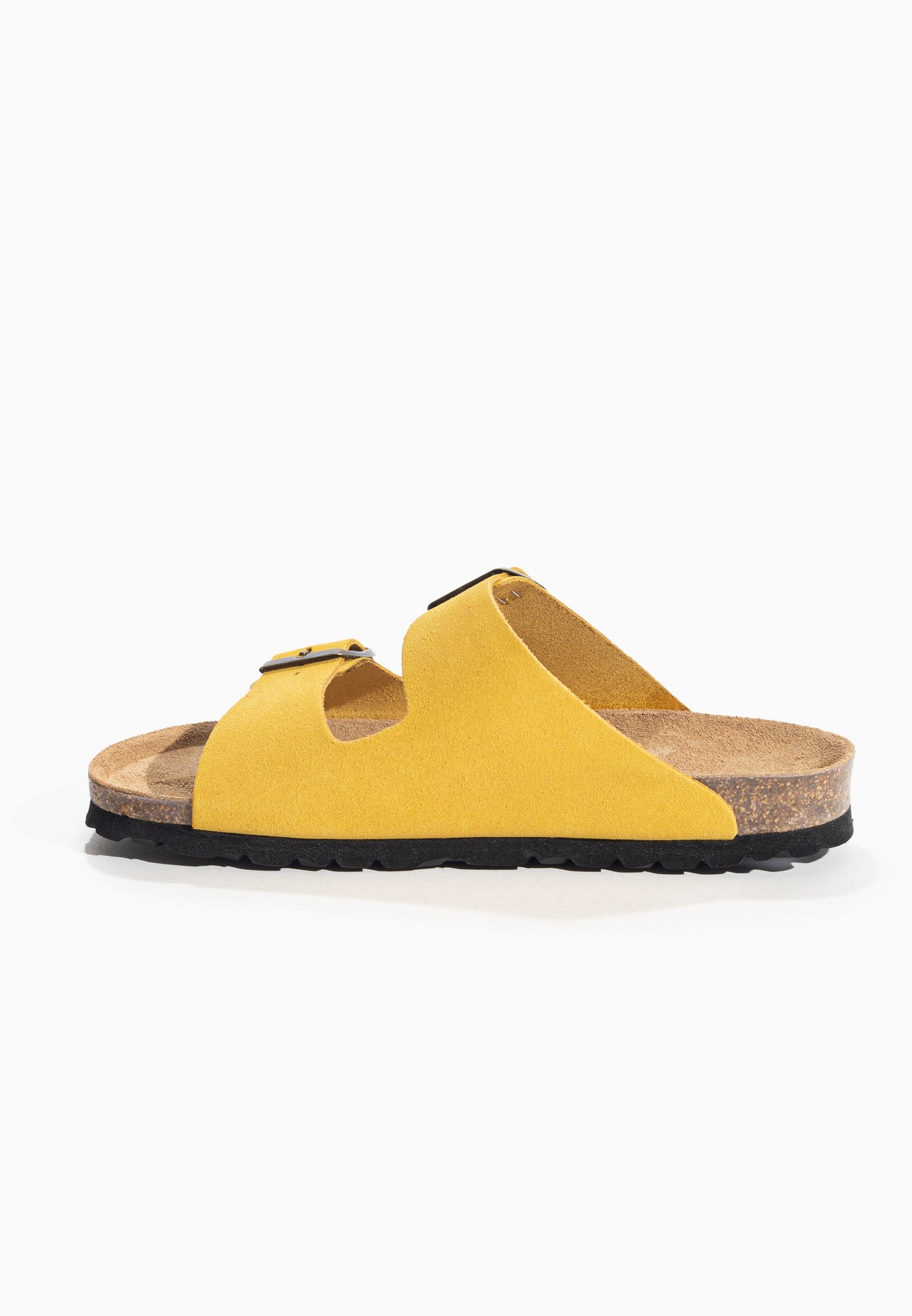 Tracy Yellow Suede Leather 2 Strap Sandals