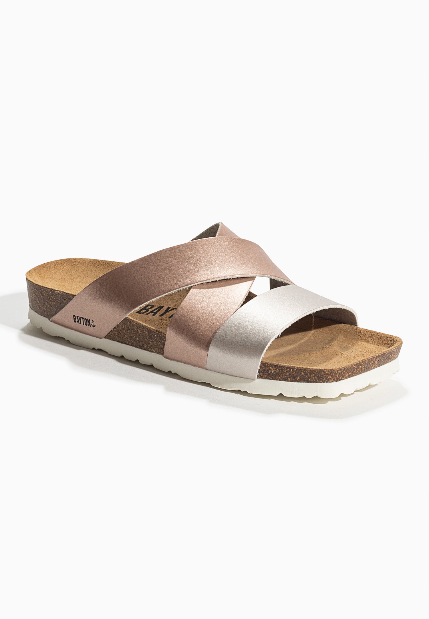 Seville Rose Gold and Silver Multi-Strap Sandals