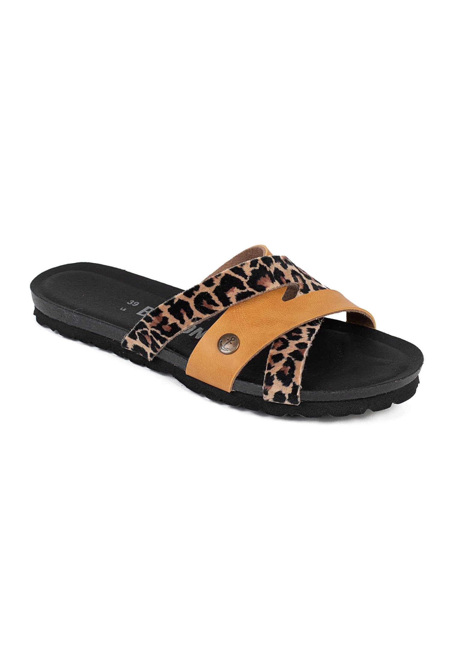 Samoa Leopard and Camel Multi-Strap Sandals