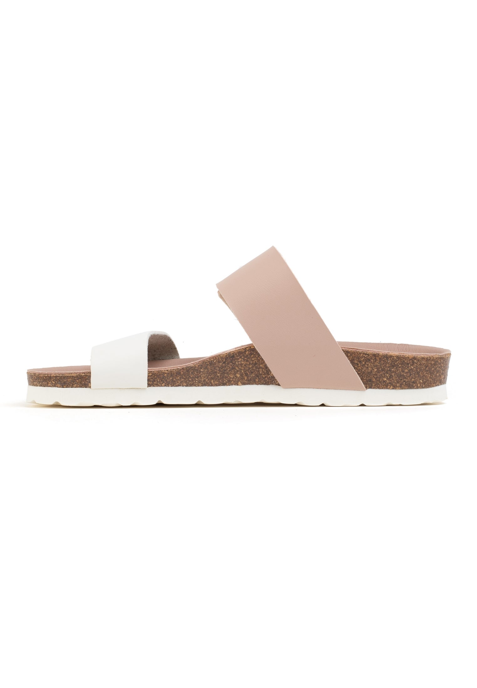 2 Straps Valencia Sandals Light Pink and White