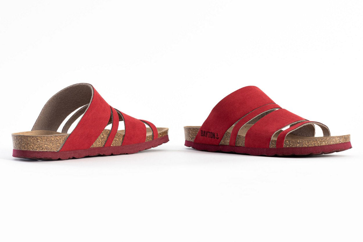 Sandalias Leiria Multitiras Rojo