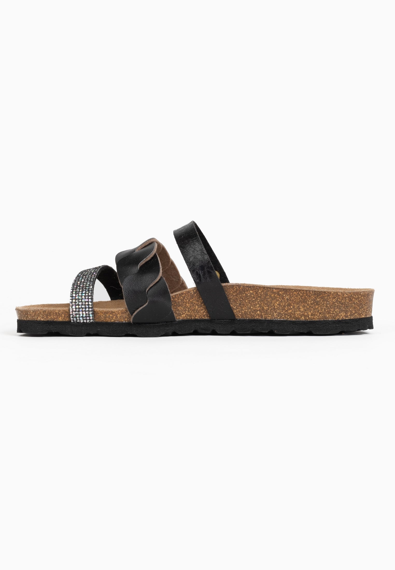 Black and Grey Coral Multi-Strap Sandals