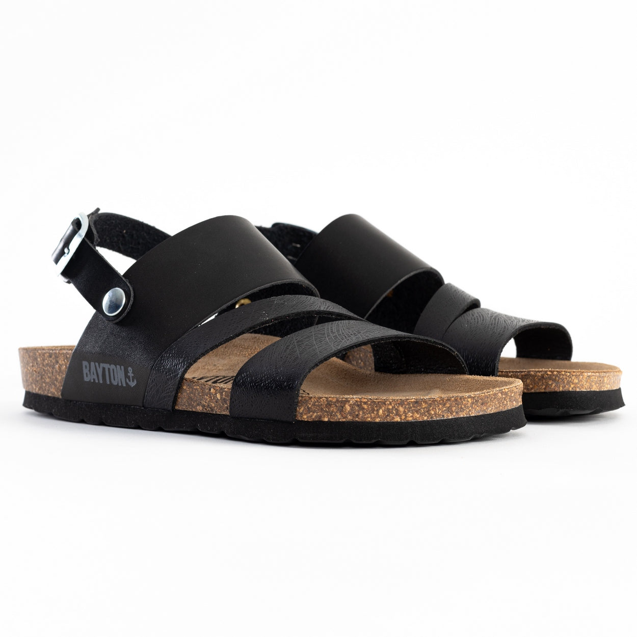 Vitoria Black Multi-Strap Sandals