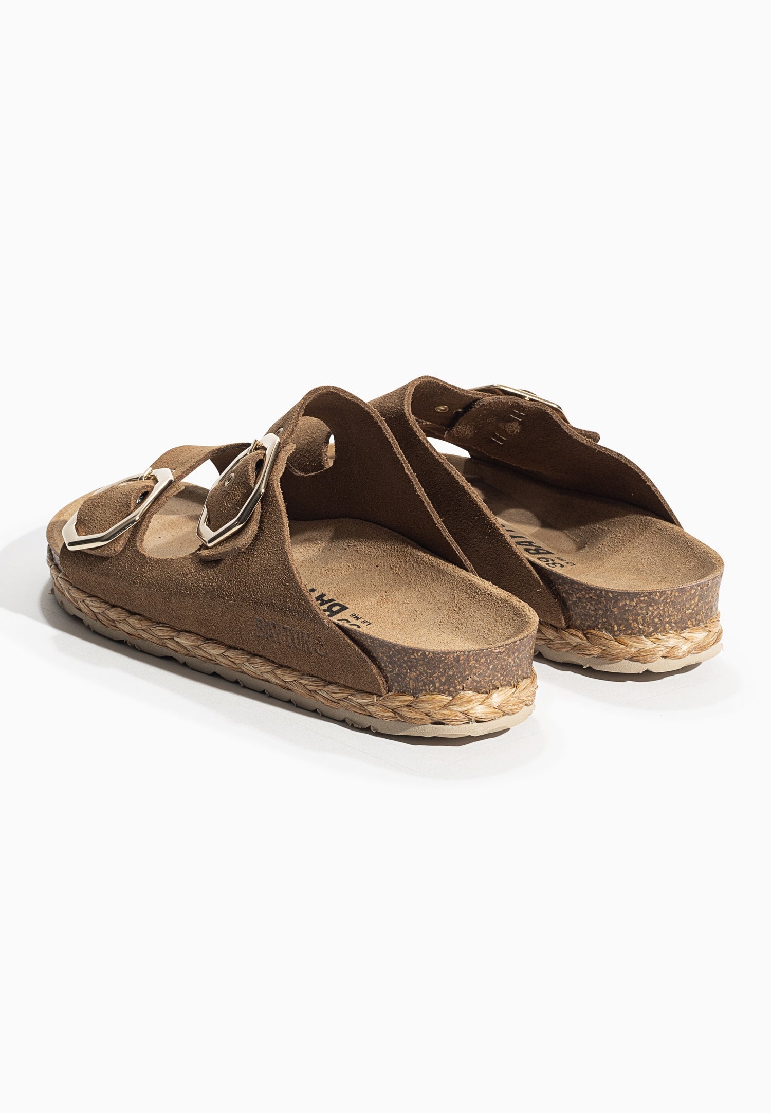 Atlas Camel Suede Leather 2 Strap Sandals