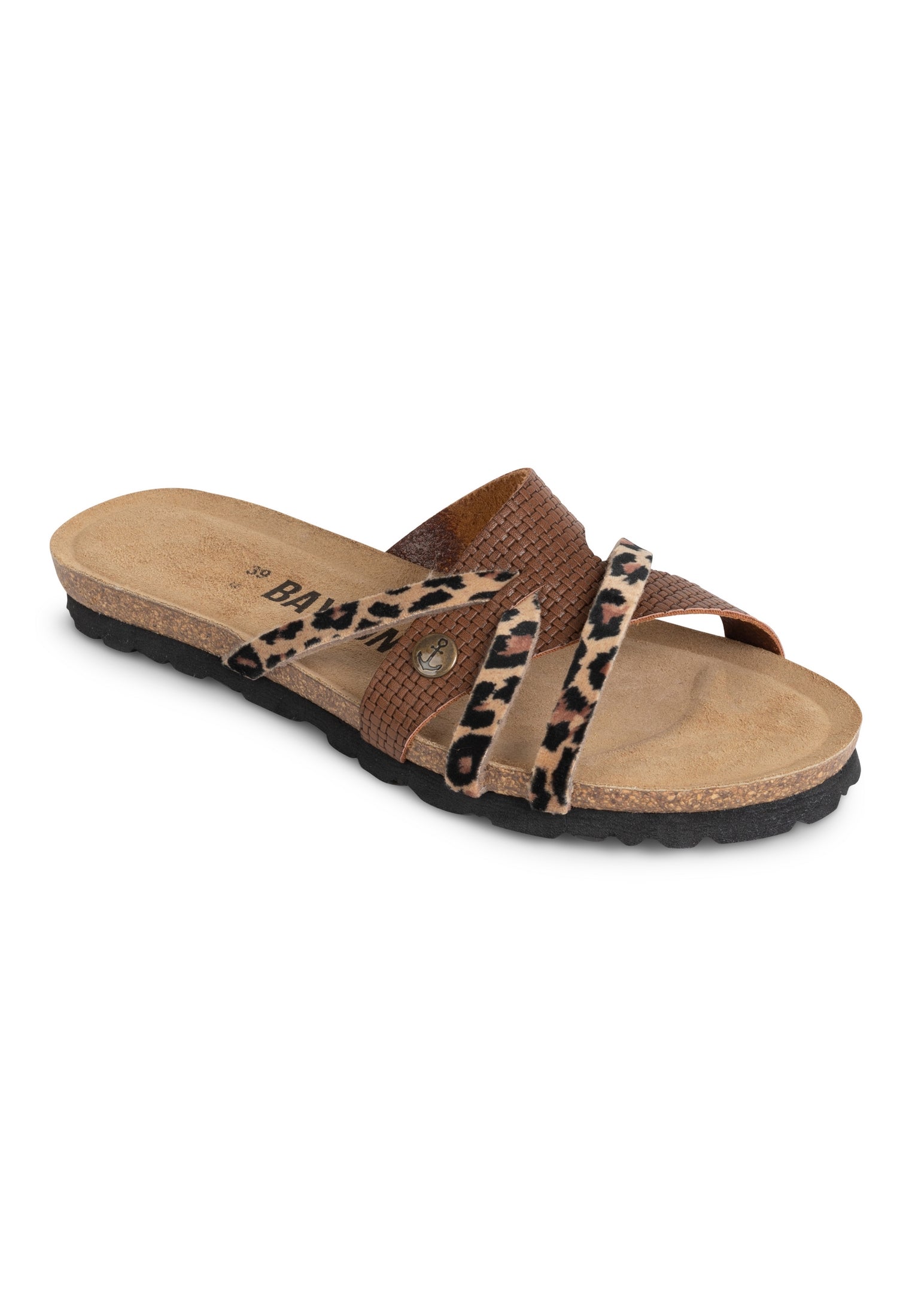 Sandalias Slimen Con Múltiples Tiras Marrón Y Leopardo