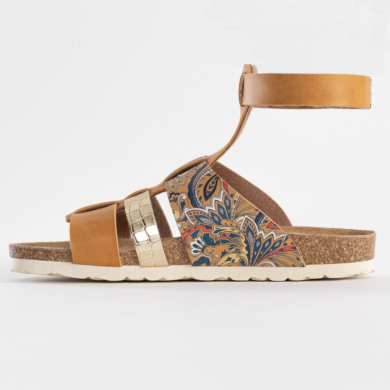 Morello Camel and Sand Multi-Strap Sandals