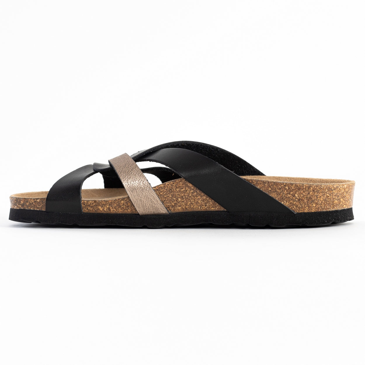 Santander Black and Mocha Multi-Strap Sandals