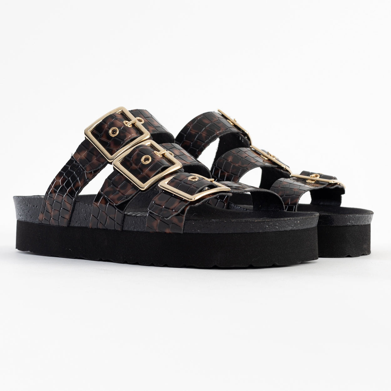 Castelo Brown Platform Sandals